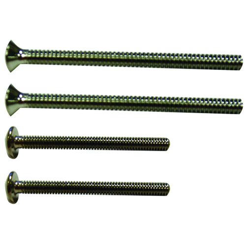 Flange Screw Set, Stainless Steel, Chrome Plated - pack of 4