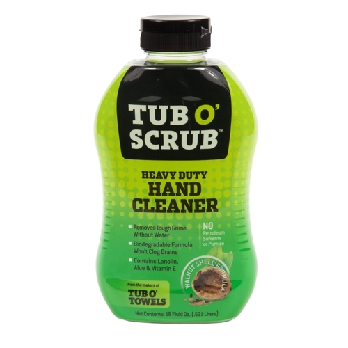 Tub O'Scrub TS18 Heavy-Duty Hand Cleaner, Liquid, Brown, Mild Citrus, 18 oz Bottle