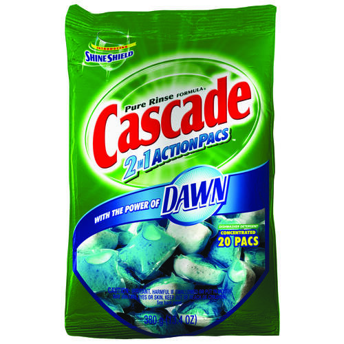CASCADE 003700080675 Dishwasher Detergent Pack, Solid, Fresh