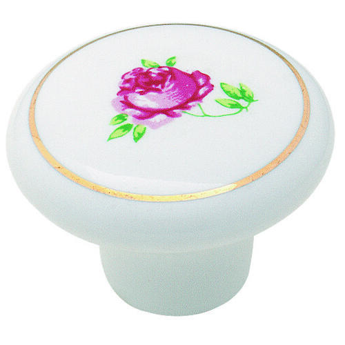 Ceramic Mushroom Kitchen Cabinet Knob For Kitchen Hardware 1 1/2" Diameter White