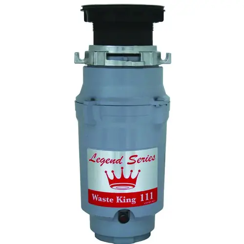 Waste King L-111 Legend Series Garbage Disposer, 1/3 hp Motor, 115 V, Stainless Steel