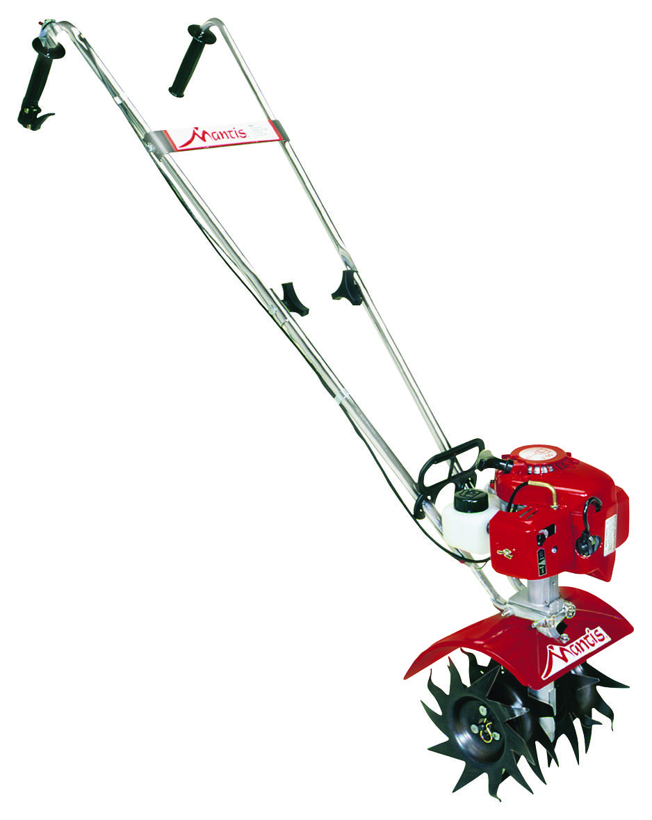 Mantis 7228 5951215 Tiller, Gas, 21 cc Engine Displacement, 9 in Max Tilling W, 10 in Max Tilling D, Curved Tine