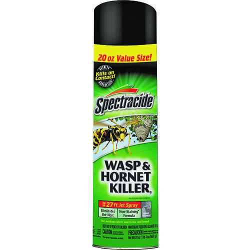 Wasp and Hornet Killer, Liquid, Spray Application, 20 oz Aerosol Can