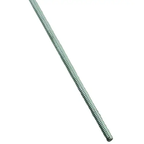 4000BC 6"-32 x 12" Steel Threaded Rod - Coarse Thread Zinc Plated Finish