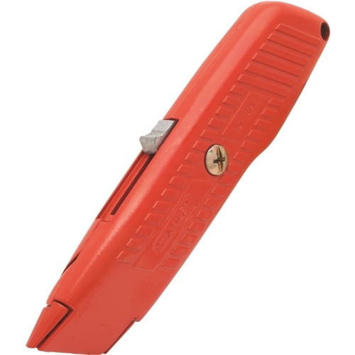 Utility Knife, 2-1/8 in L Blade, 1-5/16 in W Blade, Carbon Steel Blade, Contour-Grip Handle Orange