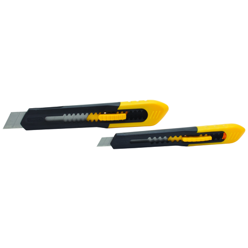 Quick-Point Series Knife Set, 18 mm W Blade, Black/Yellow Handle