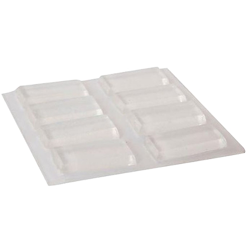 Bumper Pad, 1/2 x 1 in, Rectangular, Vinyl, Clear - pack of 8