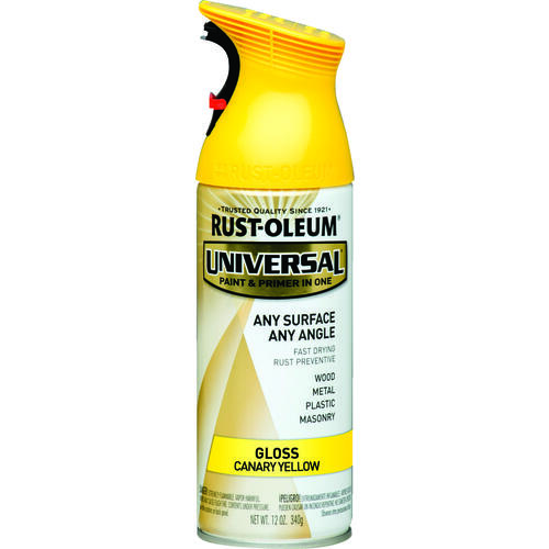 UNIVERSAL Gloss Spray Paint, Gloss, Canary Yellow, 12 oz, Aerosol Can - pack of 6