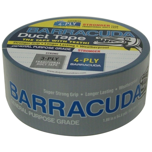 Barracuda TP DUCT BARABLU Duct Tape, 54.6 yd L, 1.88 in W, Blue/Silver