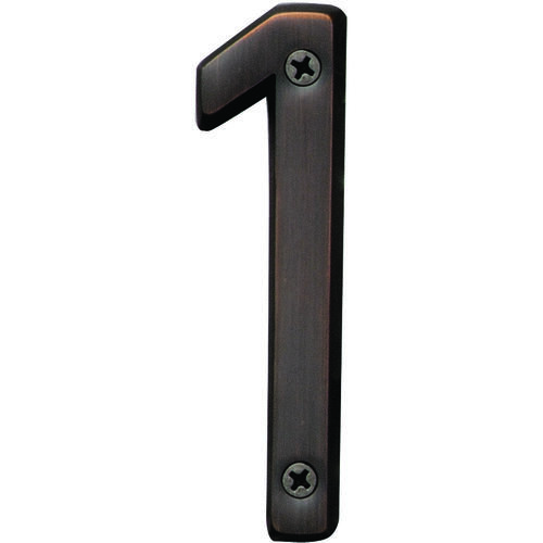 Prestige Series House Number, Character: 1, 4 in H Character, Bronze Character, Solid Brass - pack of 3