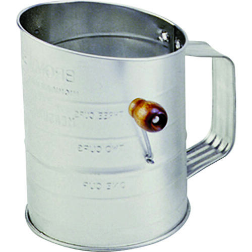 Norpro 136 Rotary Flour Sifter, 24 oz Capacity, 6 in H, Stainless Steel