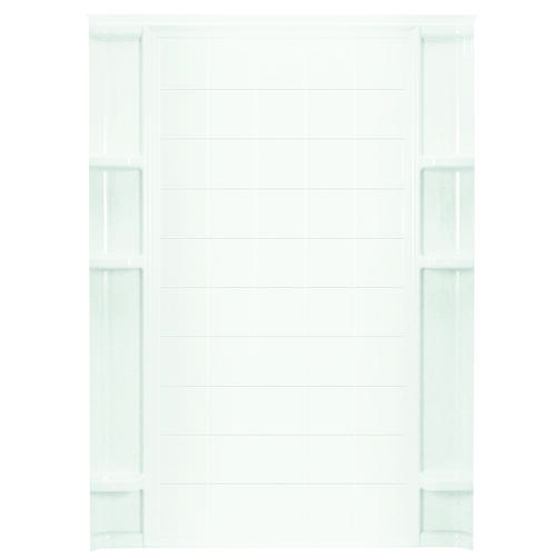 Ensemble Shower Back Wall, 72-1/2 in L, 60 in W, Vikrell, High-Gloss, Alcove Installation, White