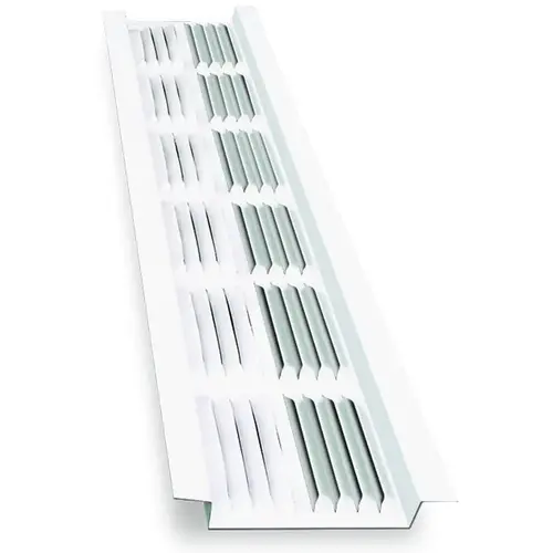 Soffit Vent, 2-3/4 in L, 1/4 in W, 68 sq-ft Net Free Ventilating Area, Aluminum, White