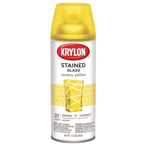 KRYLON K09035000 Stained Glass Paint, Gloss, Canary Yellow, 11.5 oz, Aerosol Can