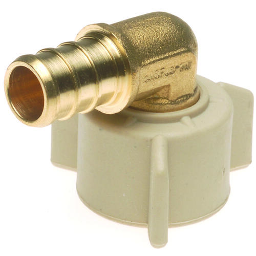 Swivel Pipe Elbow, 1/2 in, FPT, 90 deg Angle, Brass