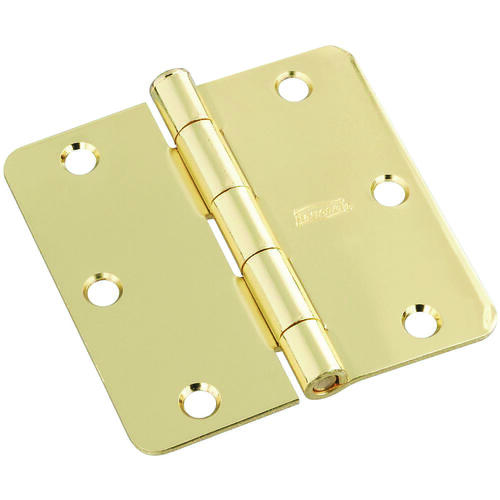 Door Hinge, Cold Rolled Steel, Brass, Full-Mortise Mounting - pack of 3