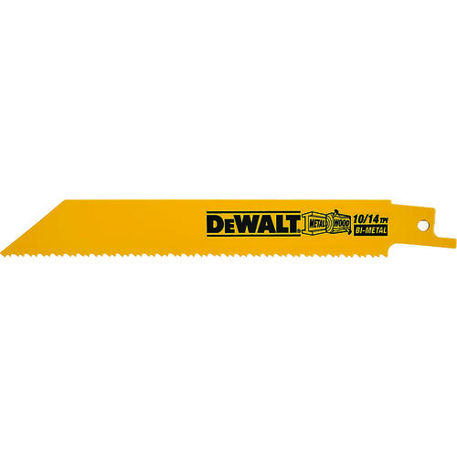 Reciprocating Saw Blade, 6 in L, 10/14 TPI Yellow - pack of 2