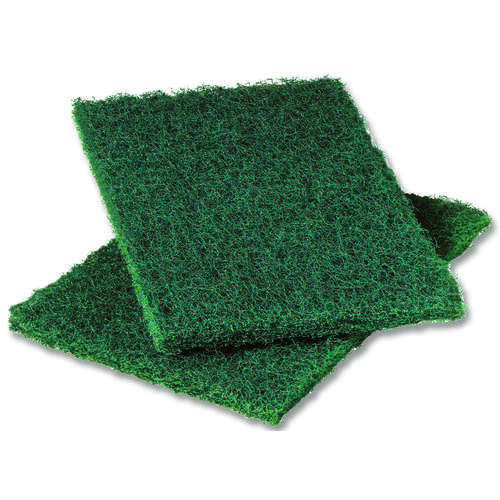 Scouring Pad, 9 in L, 6 in W, Green