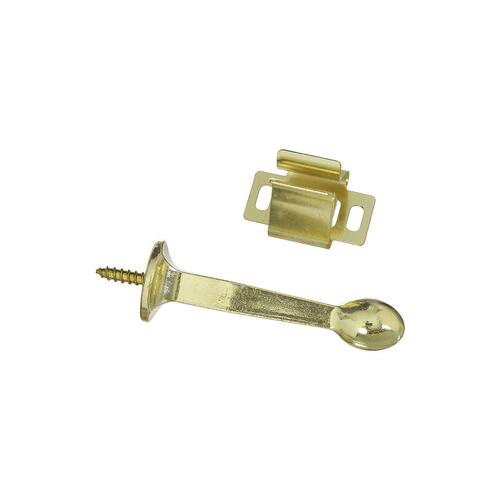 V228 3" Rigid Door Stop and Latch Brass Finish - pack of 5