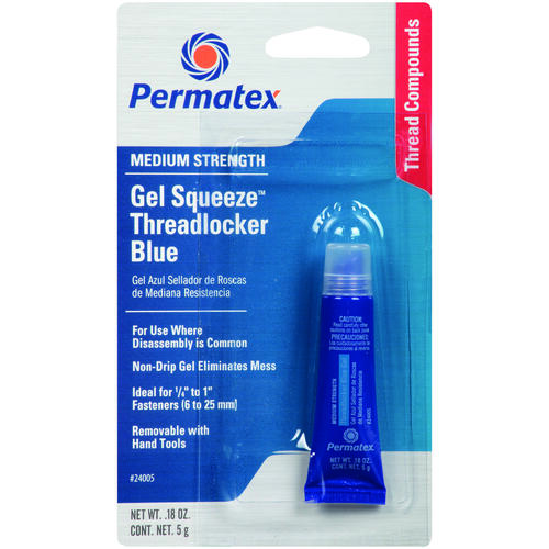 PERMATEX 24005 Threadlocker, Gel, Mild, Blue, 5 g