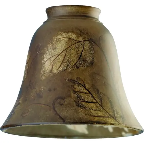 Light Shade, Bell, Glass, Earthy Brown/Metallic Gold