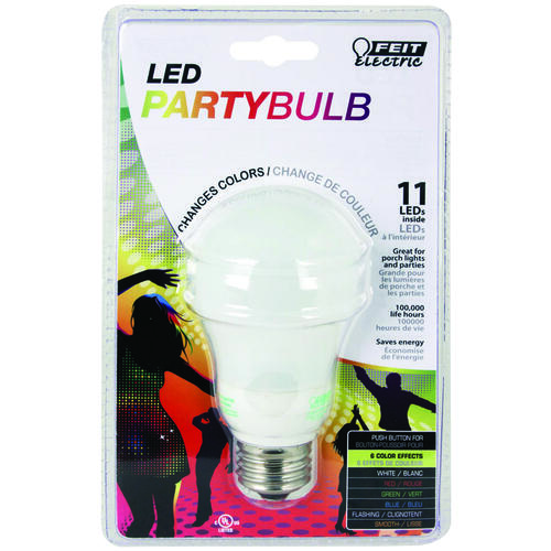 Feit Electric A19/LED/PARTY/CAN Color Changing Bulb, A19 Bulb, 0.6 W, LED Bulb Clear