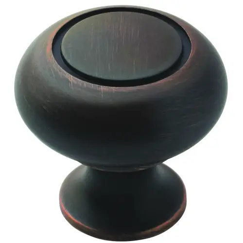 1-1/4 Inches Diameter Allison Value Hardware Traditional Cabinet Knob Oil Rubbed Bronze Plastic Clamshell - pack of 10