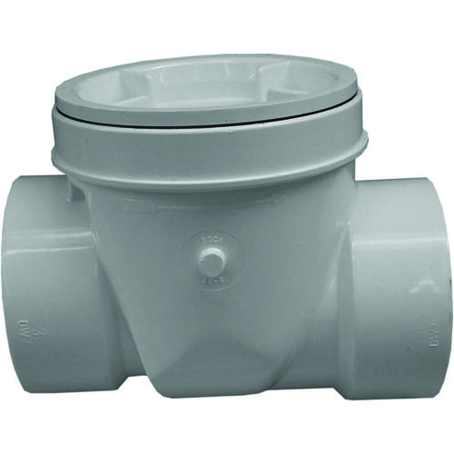 CANPLAS 223283W Backwater Valve, 3 in Connection, Hub, PVC