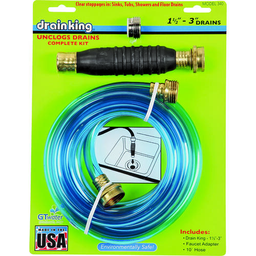 Drain King 340 Drain Opener/Cleaner, 50 to 80 psi Pressure, 11/2 to 3