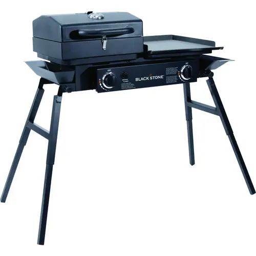 Blackstone 1555 Tailgater Combo, 35000 Btu BTU, 2 -Burner, Iron/Stainless Steel Body Black