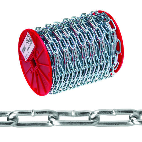 Campbell 0723627 0723627 Straight Link Coil Chain, #2/0, 125 ft L, 520 lb Working Load, Steel, Zinc