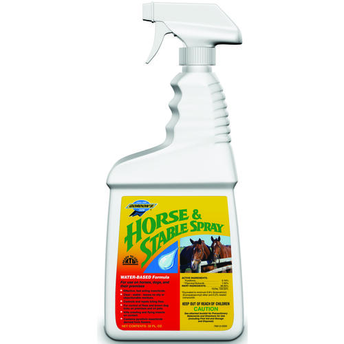 Horse and Stable Spray, Liquid, Yellow, Solvent, 1 qt