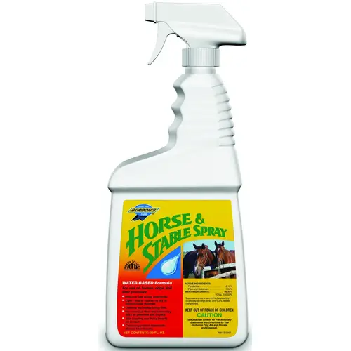 Horse and Stable Spray, Liquid, Yellow, Solvent, 1 qt