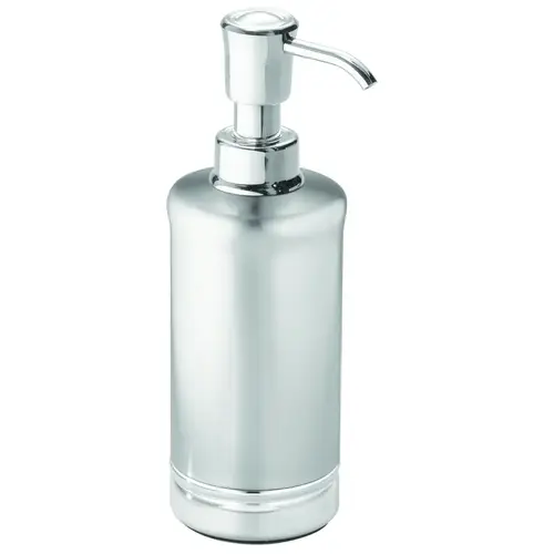 York Metal Soap Dispenser, 8 oz Capacity, Stainless Steel Brushed