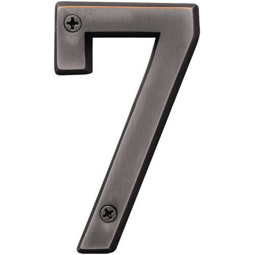 Prestige Series House Number, Character: 7, 4 in H Character, Bronze Character, Brass