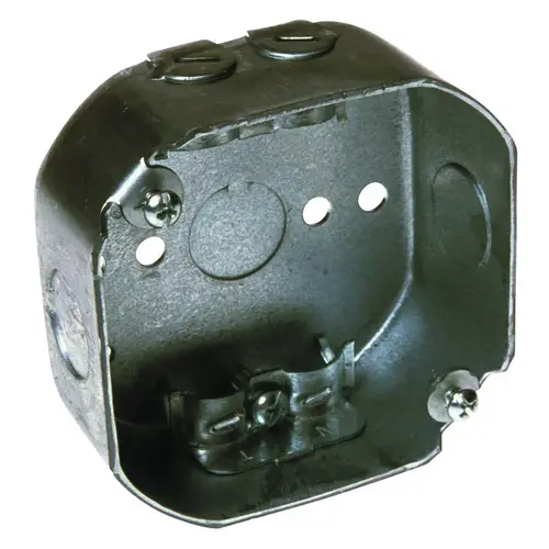 Octagonal Box, 4 in OAW, 1-1/2 in OAD, 4 in OAH, 1 -Gang, 3 -Knockout, Galvanized Steel Housing Material Gray