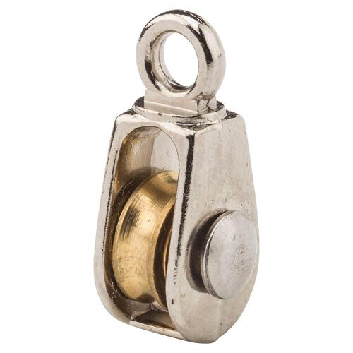 National Hardware N243584 3203BC 1/2" Fixed Single Pulley Nickel Finish