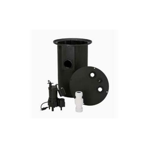 Flotec FP400C Sewage Pump System, 18.5 A, 115 V, 4/10 hp, 2 in Outlet, 18 ft Max Head, 5250 gph, Thermoplastic