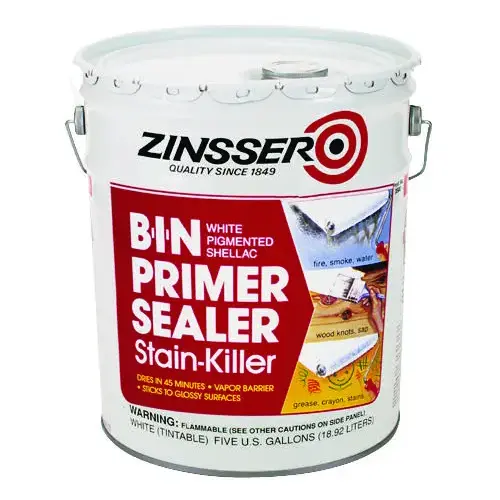 B-I-N Shellac-Base Primer, White, 5 gal