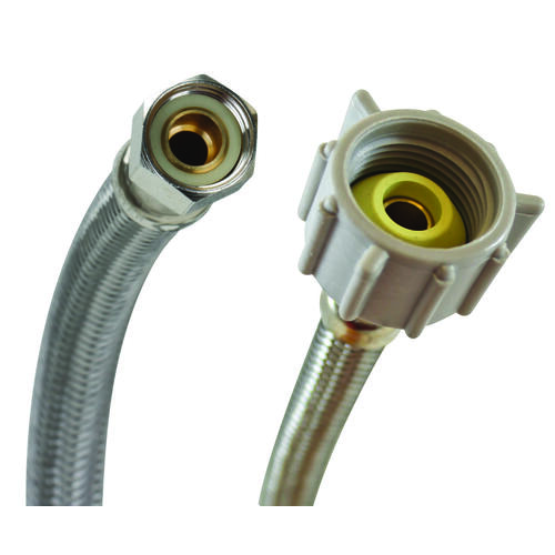 Toilet Connector, 3/8 in Inlet, Compression Inlet, 7/8 in Outlet, Ballcock Outlet, 9 in L