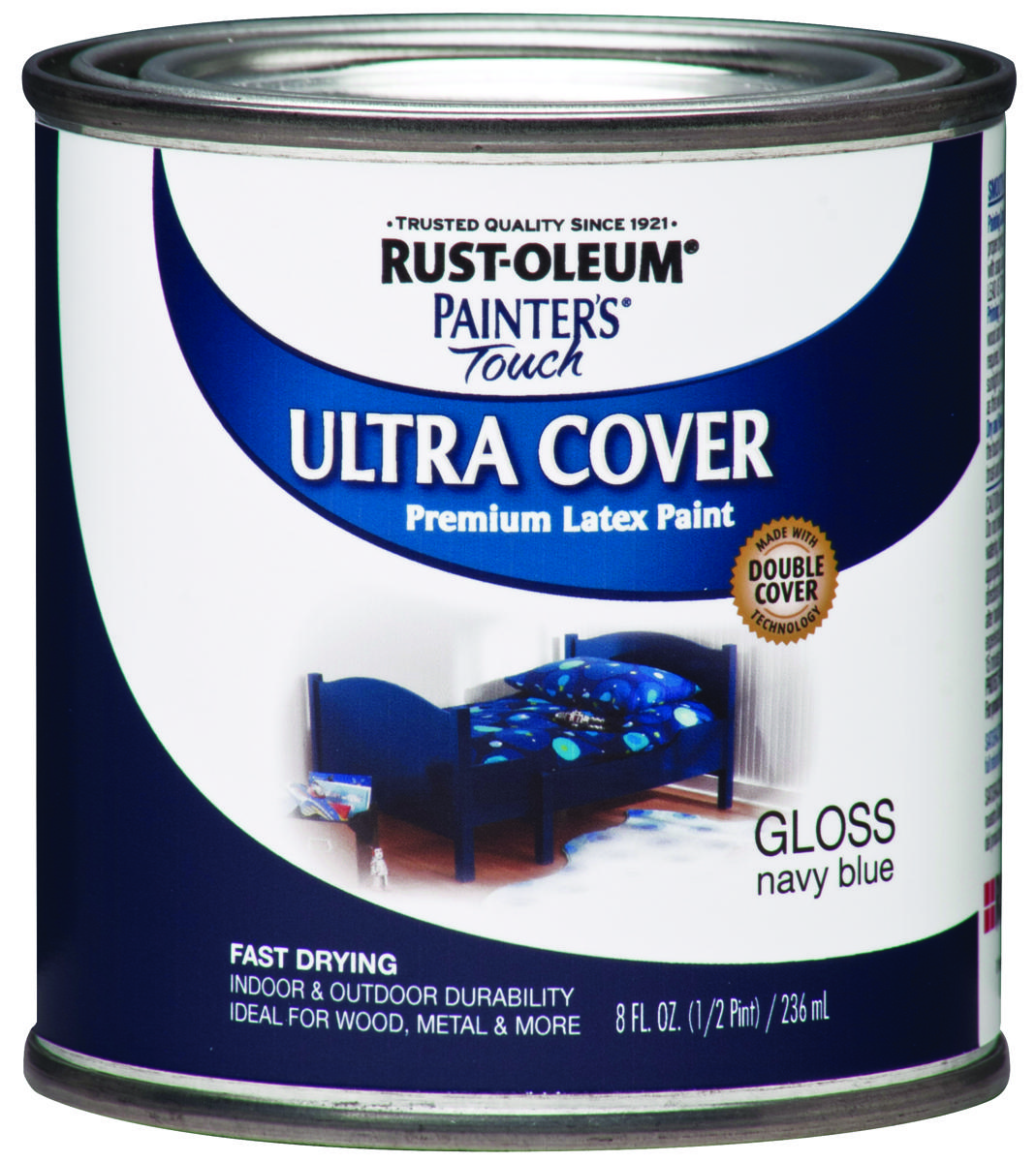 Rust-Oleum 1922730 PAINTER'S Touch Brush-On Paint, Gloss, Navy Blue, 0.5 pt Can