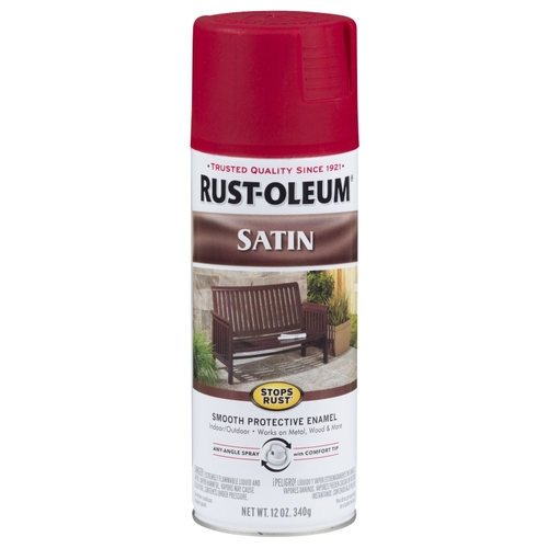 STOPS RUST Spray Paint, Stain, Heritage Red, 12 oz Aerosol Can