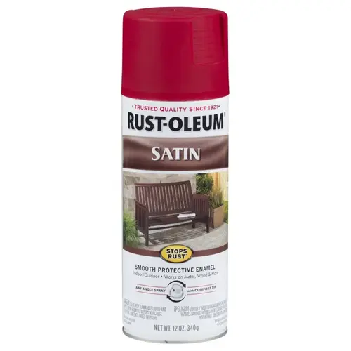 STOPS RUST Spray Paint, Stain, Heritage Red, 12 oz Aerosol Can - pack of 6