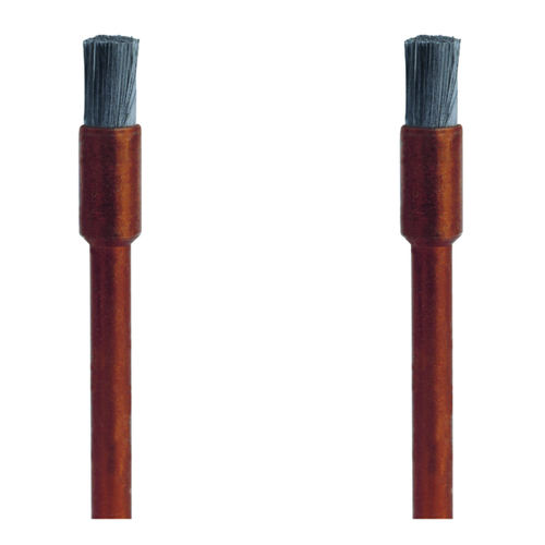 Brush, 1/8 in Dia, 1/8 in Arbor/Shank, Stainless Steel Bristle Pair