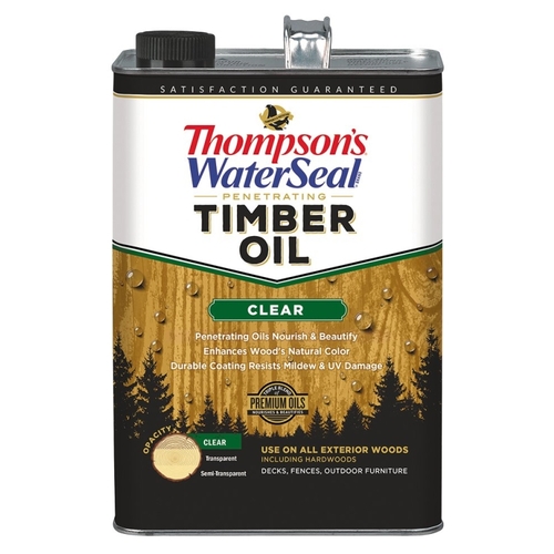 Thompson's Waterseal TH.047801-16-XCP4 Penetrating Timber Oil Thompson's WaterSeal Transparent Clear Oil-Based 1 gal Clear - pack of 4
