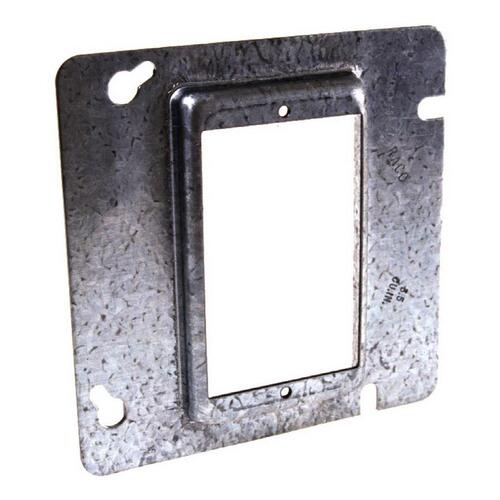 Box Cover, 1/2 in L, 4-3/4 in W, Square, 1 -Gang, Steel, Gray