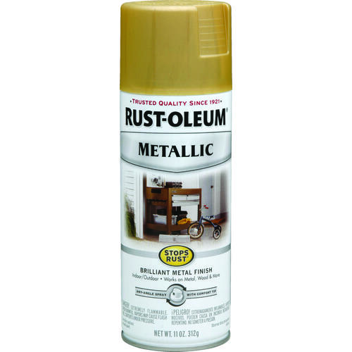 STOPS RUST Metallic Spray Paint, Metallic, Gold Rush, 11 oz, Aerosol Can