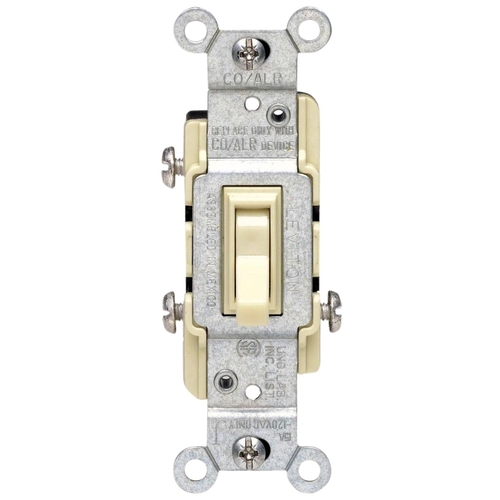 Leviton 2653-2I 2653-2I Toggle Switch, 15 A, 120 V, 3 -Position, Thermoplastic Housing Material, Ivory