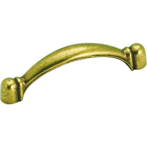 Curved Kitchen Cabinet Drawer Pull 3" Center To Center For Kitchen And Bathroom Hardware Burnished Brass - pack of 10