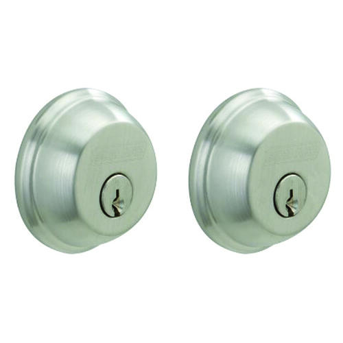 Entry Deadbolt, 1 Grade, Keyed Alike Key, Metal, Satin Chrome, 2-3/8 x 2-3/4 in Backset, C, K4 Keyway